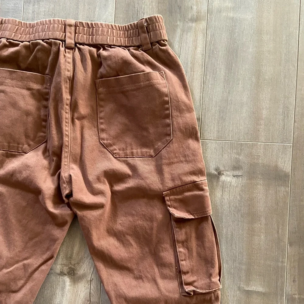 AMERICAN STITCH Stretch Cotton Twill Cargo Pants in Brown